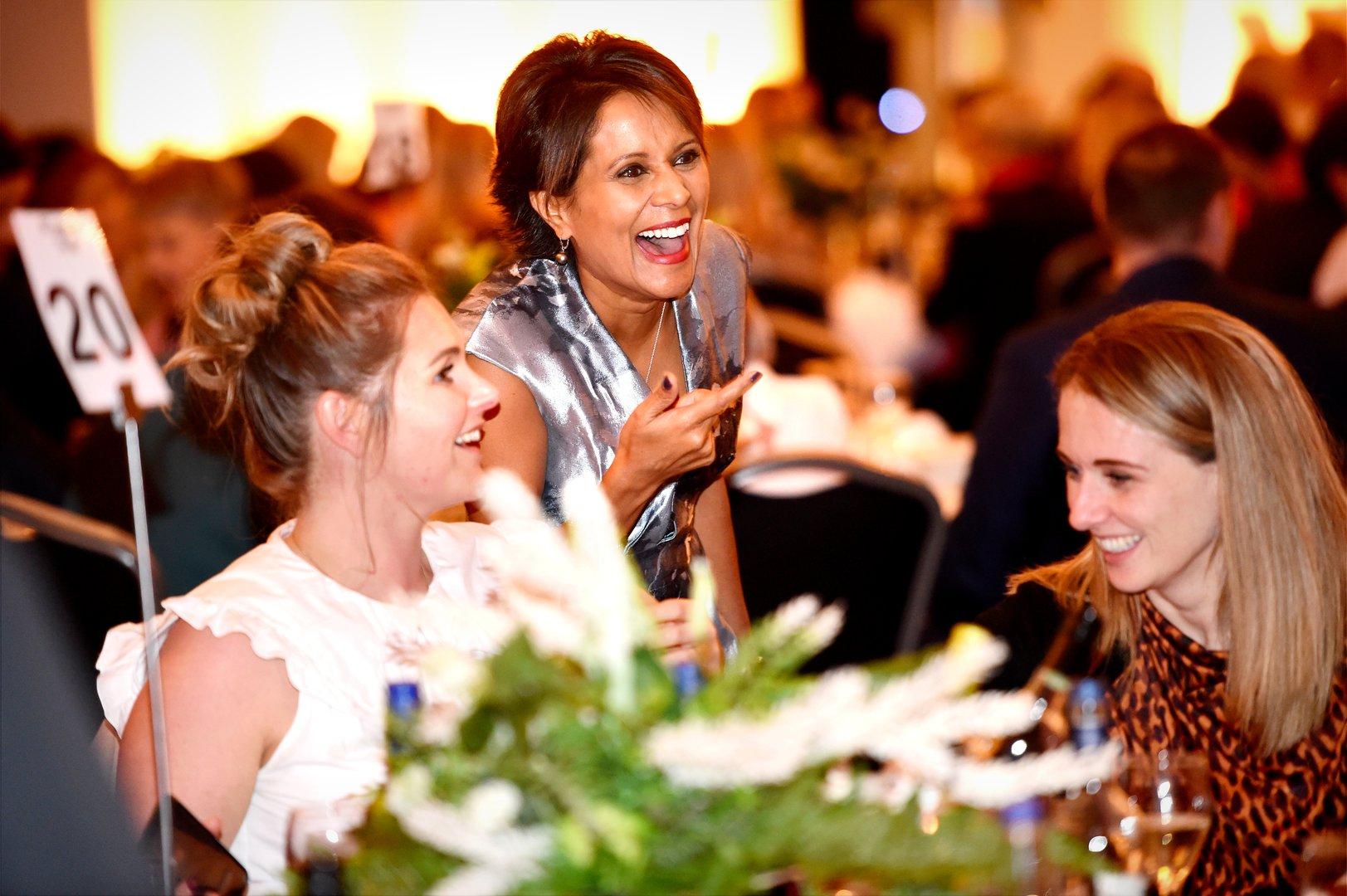 Woman presenting confidently